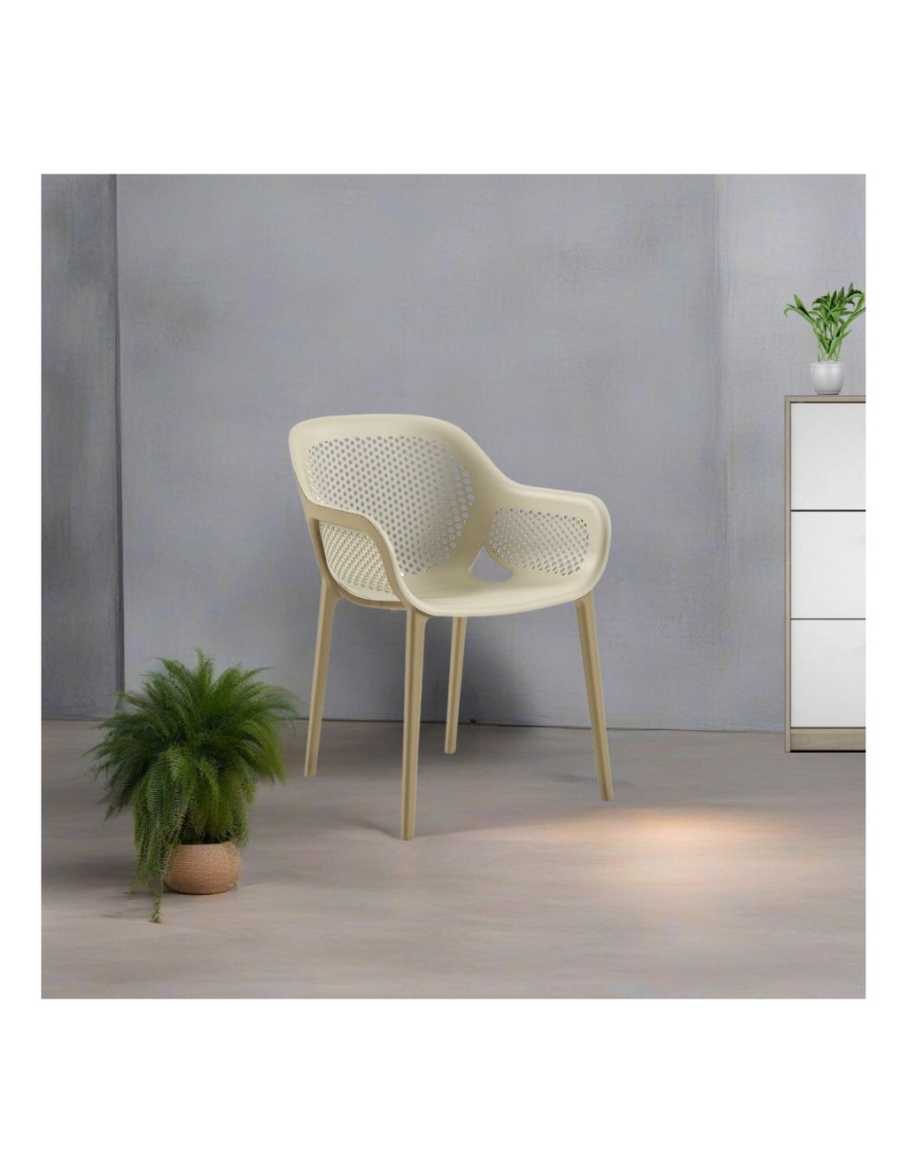 4 Stühle aus Polypropylen in den Farben Kaffee und Beige - Atra