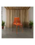 Lot de 4 chaises en polypropylène couleur rouge brique pour intérieur ou extérieur - Oblong