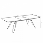 TAVOLO MERKUR TOP BIANCO FRASSINATO E GAMBE NERO 190+60 CM