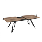 TAVOLO MERKUR TOP ROVERE HAZAR FRASSINATO E GAMBE NERO 190+60 CM