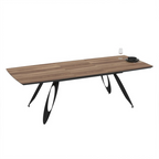 TAVOLO MERKUR TOP ROVERE HAZAR FRASSINATO E GAMBE NERO 190+60 CM
