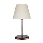 Lampada da tavolo in metallo e paralume tessuto Elva