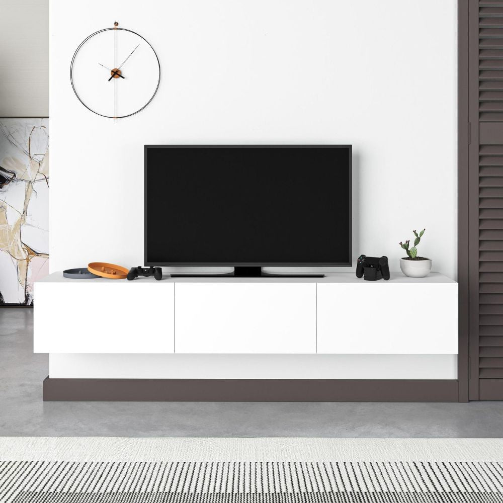 Mobile porta Tv sospeso 3 ante a ribalta Francy colore bianco 180x30x30H