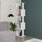 Libreria a cubo Piri bianca con 5 Ripiani 35x30x161H - Design geometrico e funzionalità