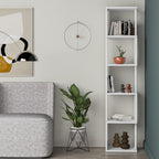 Libreria a cubo Piri bianca con 5 Ripiani 35x30x161H - Design geometrico e funzionalità