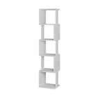 Libreria a cubo Piri bianca con 5 Ripiani 35x30x161H - Design geometrico e funzionalità