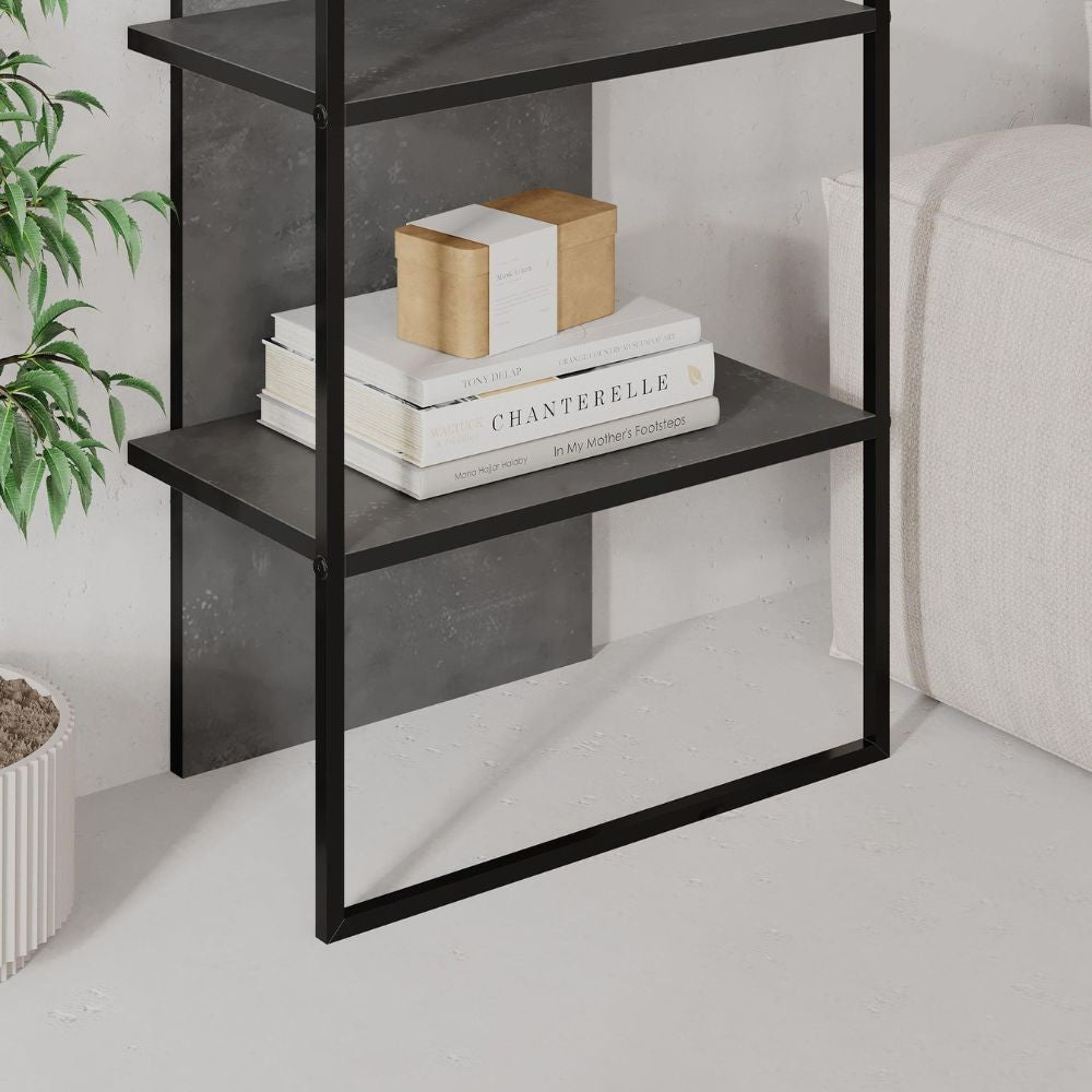 Libreria Archy 5 ripiani colore retro grey 53x31.7x180H - Eleganza industriale e spazio funzionale