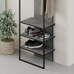Mobile ingresso grigio Archy con appendiabiti e scarpiera 53x31.7x180H - Stile industriale e organizzazione