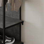 Mobile ingresso grigio Archy con appendiabiti e scarpiera 53x31.7x180H - Stile industriale e organizzazione