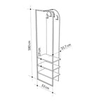 Mobile ingresso grigio Archy con appendiabiti e scarpiera 53x31.7x180H - Stile industriale e organizzazione