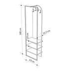 Mobile ingresso bianco Archy con appendiabiti e scarpiera 53x31.7x180H - Stile industriale e organizzazione