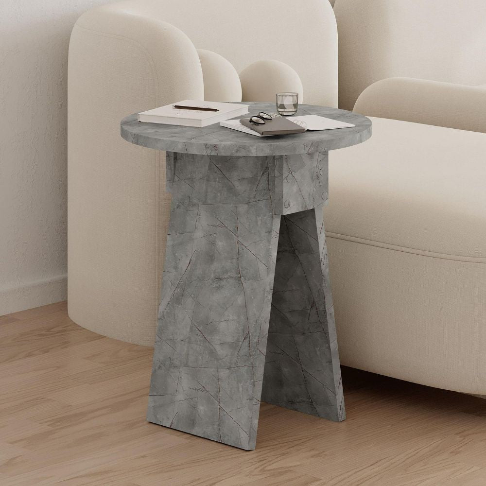Tavolino da salotto Chen effetto marmo grigio - Eleganza minimalista per ogni ambiente