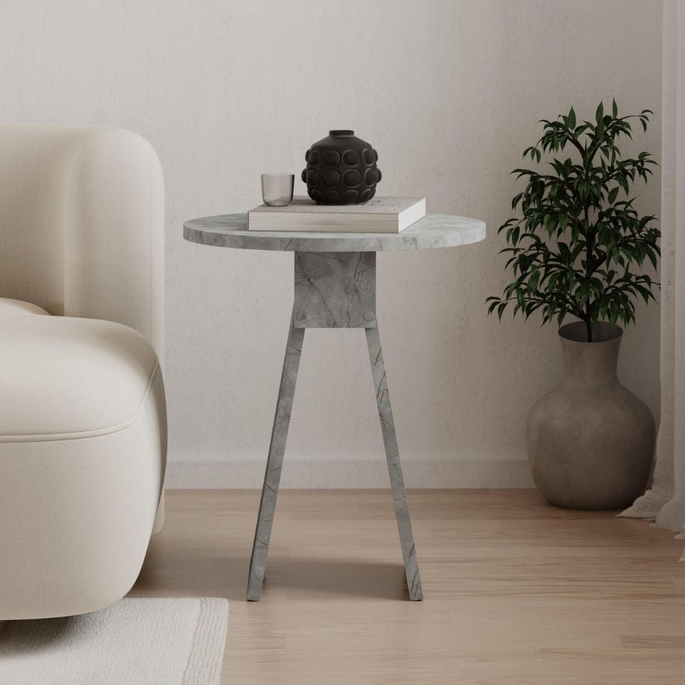 Tavolino da salotto Chen effetto marmo grigio - Eleganza minimalista per ogni ambiente
