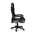 Sedia gaming Gandi con poggiapiedi estensibile e schienale in rete nero