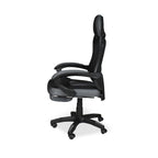 Sedia gaming Gandi con poggiapiedi estensibile e schienale in rete nero