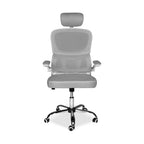 Poltrona ufficio ergonomica con ruote Vibes in rete grigio con base cromata