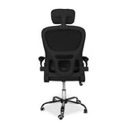 Poltrona ufficio ergonomica con ruote Vibes in rete nero con base cromata