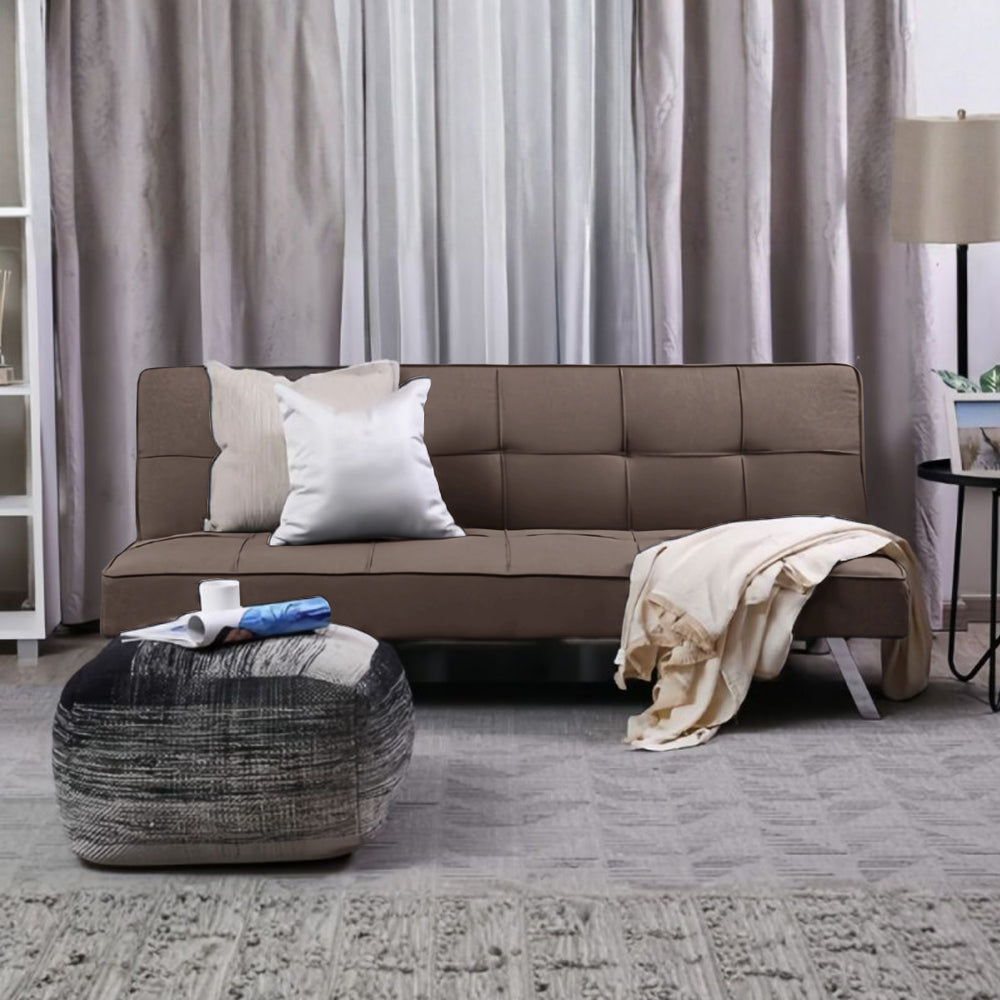 Divano click-clack con funzione letto colore marrone 168x83x75.5H Daynora