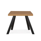 Tavolo fisso Marburg 80x80x74H con piano teak e struttura in acciaio antracite