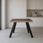 Tavolo fisso Marburg 80x80x74H con piano teak e struttura in acciaio antracite