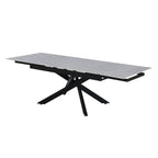 Tavolo allungabile piano in ceramica larice beige e gambe in metallo nero 160x90x75.5H cm