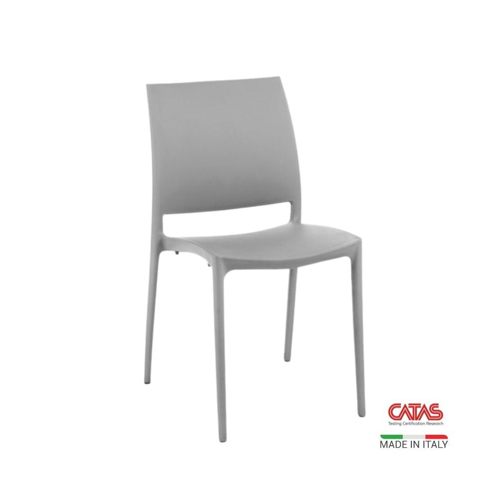 Set 4 Sedia in polipropilene design ergonomico colore grigio metal - Curtis