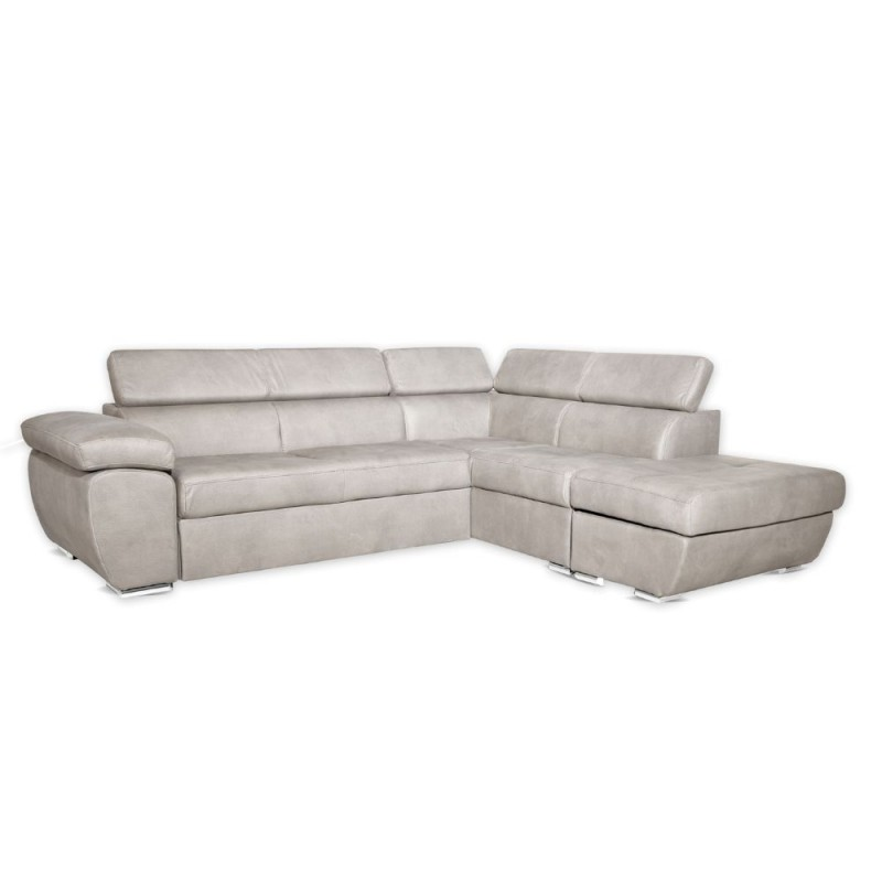 Divano letto angolare con penisola destra colore grigio chiaro - Fiona