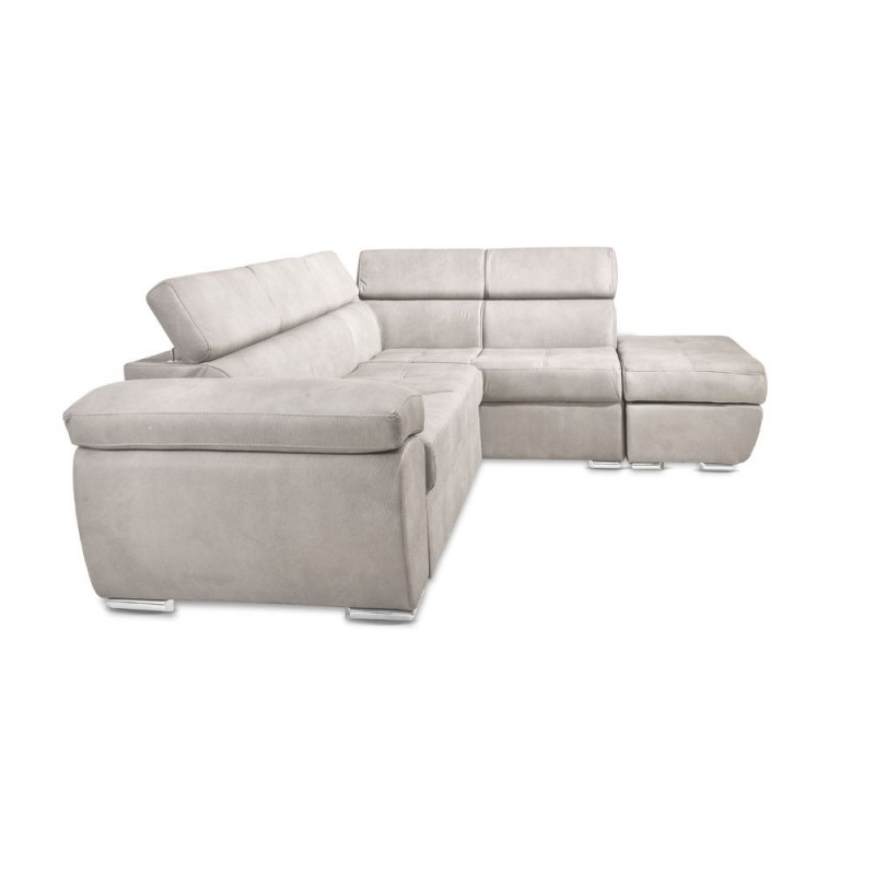 Divano letto angolare con penisola destra colore grigio chiaro - Fiona