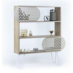 Libreria 3 ripiani Ilia rovere nero 94x25x117 MT1905121