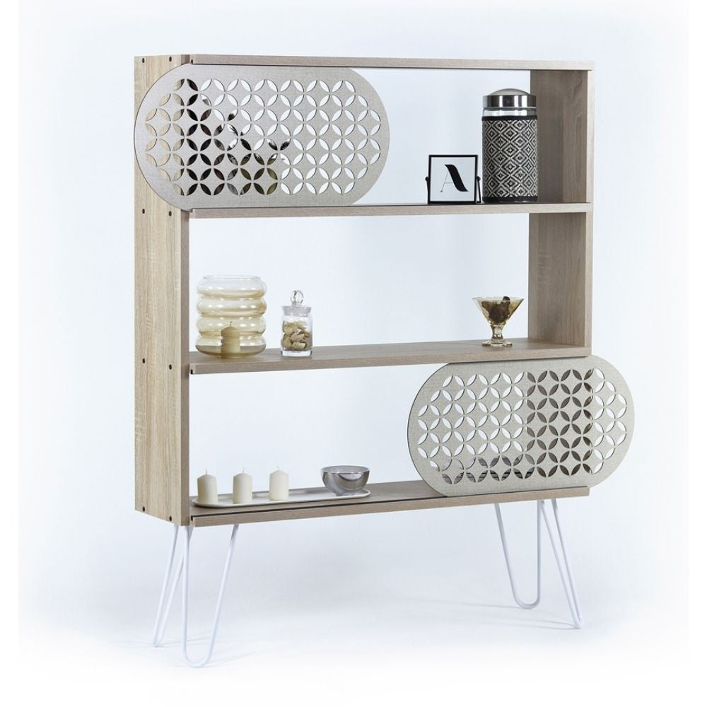 Libreria 3 ripiani Ilia rovere nero 94x25x117 MT1905121