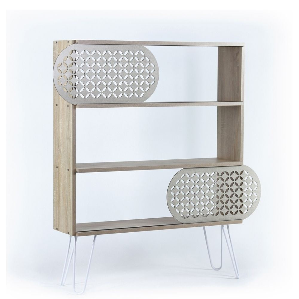 Libreria 3 ripiani Ilia rovere nero 94x25x117 MT1905121
