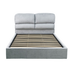 Letto matrimoniale Sofaback contenitore in tessuto grigio chiaro 178x222x120H