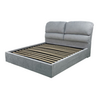 Letto matrimoniale Sofaback contenitore in tessuto grigio chiaro 178x222x120H
