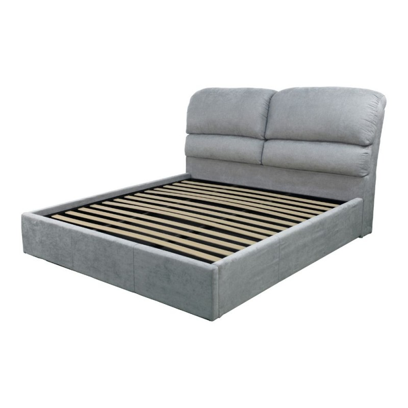 Letto matrimoniale Sofaback contenitore in tessuto grigio chiaro 178x222x120H