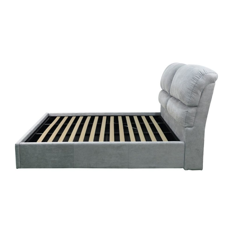 Letto matrimoniale Sofaback contenitore in tessuto grigio chiaro 178x222x120H