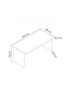 Scrivania per ufficio colore noce naturale e bianco frassinato 180x80x74H cm - Ixsco