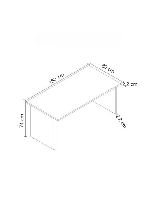 Scrivania per ufficio colore noce naturale e bianco frassinato 180x80x74H cm - Ixsco