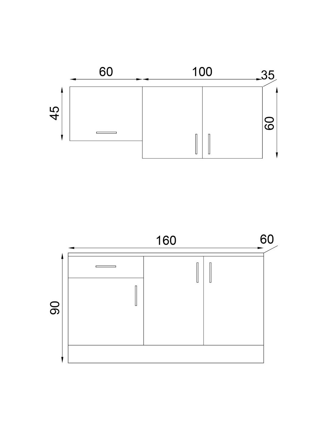 Cuisine monobloc complète avec électroménager couleur chêne 160 cm - Isernia