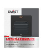 Forno elettrico multifunzione classe A colore nero opaco - Tempest