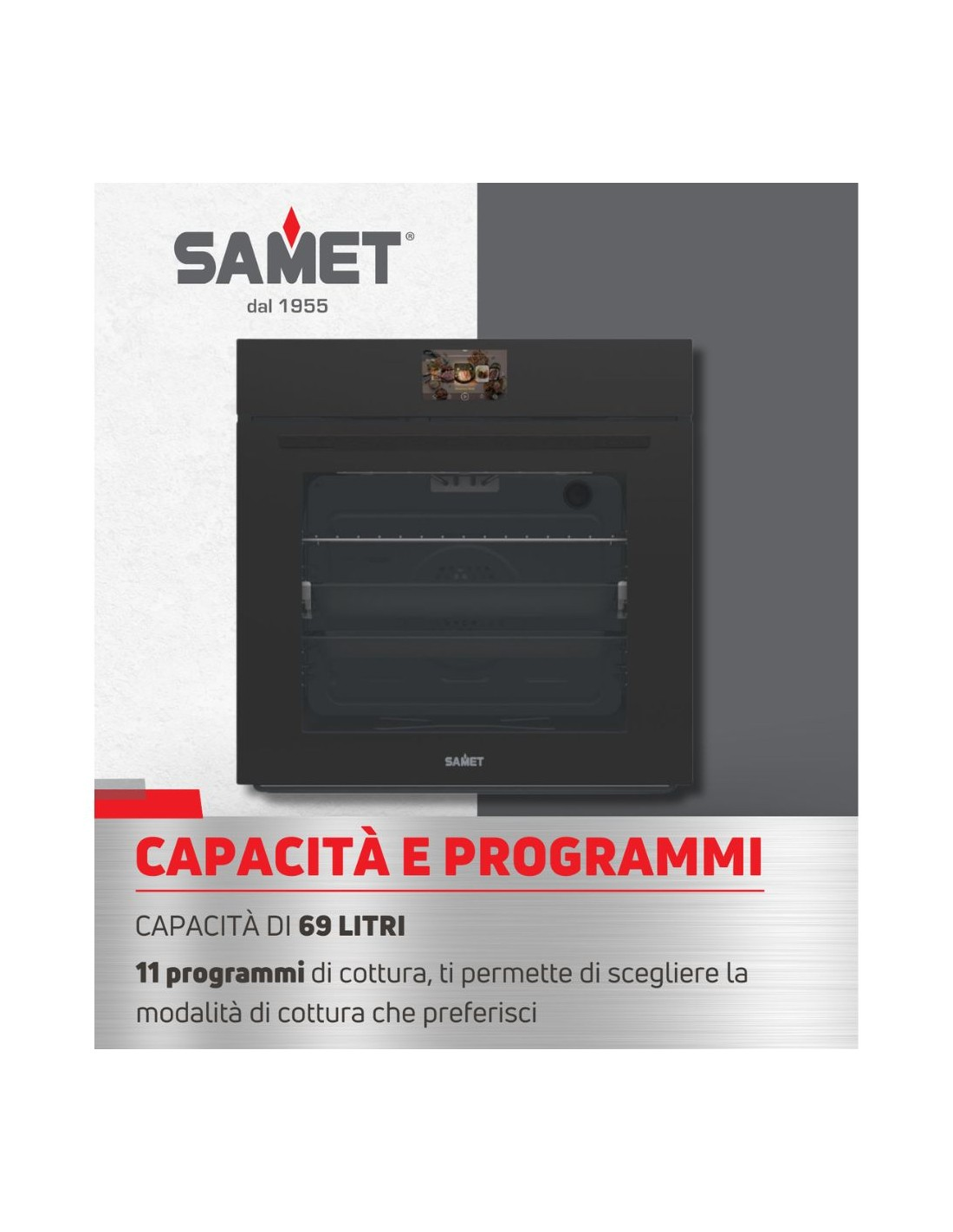 Forno elettrico multifunzione classe A colore nero opaco - Tempest