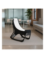Sedia poltrona gaming in tessuto con base curva colore bianco e nero - Kordi
