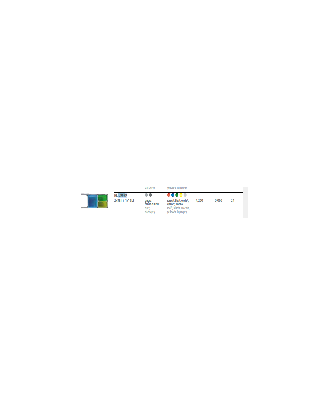 Pattumiera estraibile con 3 contenitori differenti colori vari - Ekko