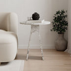 Tavolino da salotto Chen effetto marmo carrara bianco - Eleganza minimalista per ogni ambiente