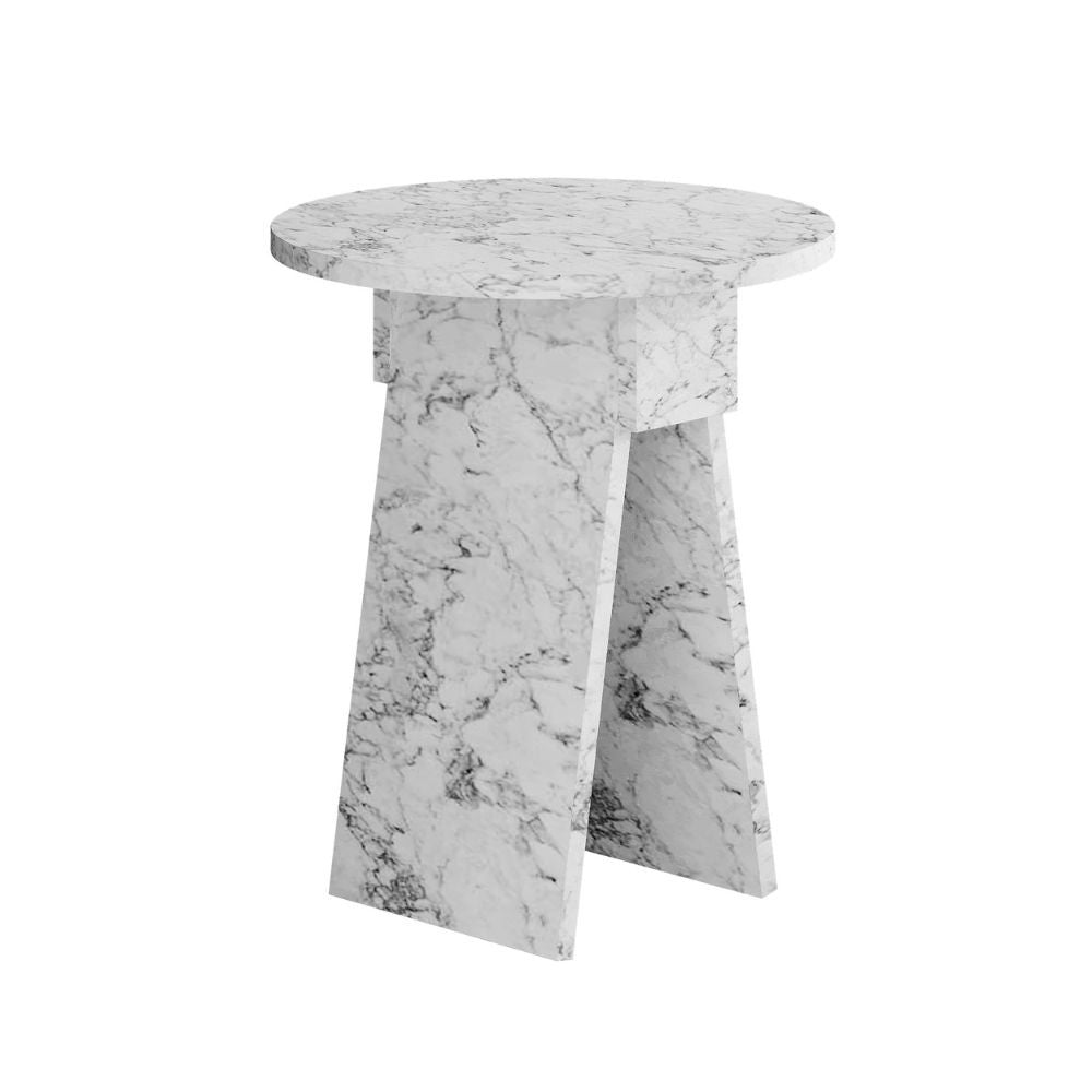 Tavolino da salotto Chen effetto marmo carrara bianco - Eleganza minimalista per ogni ambiente