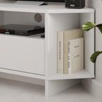 Porta TV angolare Viva colore bianco 95.7x35.4x45.3H - Design Funzionale per spazi intelligenti