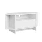 Porta TV angolare Viva colore bianco 95.7x35.4x45.3H - Design Funzionale per spazi intelligenti