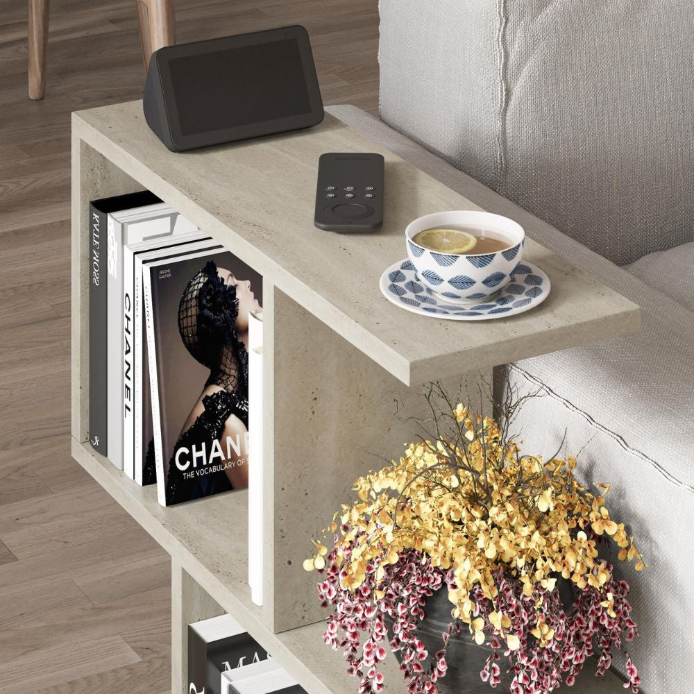 Tavolino da salotto travertino beige Homemania 60x19,5x60H - Design moderno e versatilità
