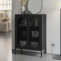 Mobile in metallo nero con ante reticolate 70x40x100H Diora