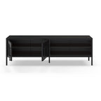 Mobile porta TV in metallo Diora nero con 2 ante reticolate 160x35x50H - Design industriale, anima versatile