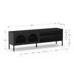 Mobile porta TV in metallo Diora nero con 2 ante reticolate 160x35x50H - Design industriale, anima versatile
